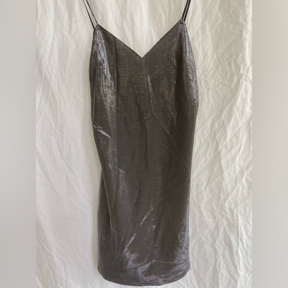 Zara Slip On Dress Party Sparkle Metal Silver New Years Size Medium NEW - Picture 7 of 16